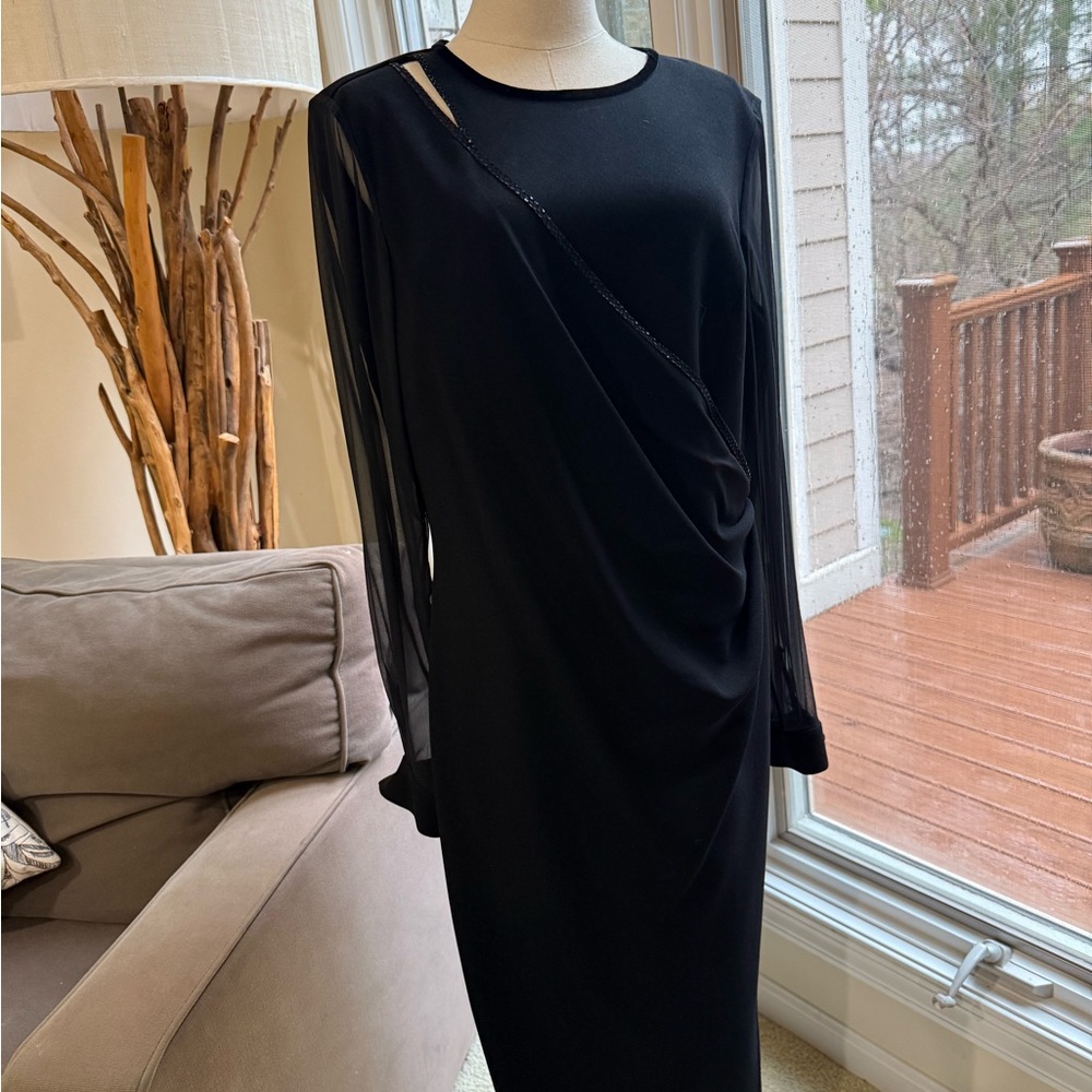 Elegant Black Dress with Sequin Detail